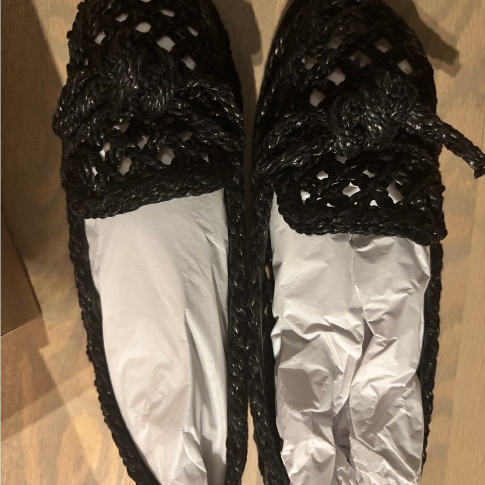 Alexandre Birman Black Woven Flats